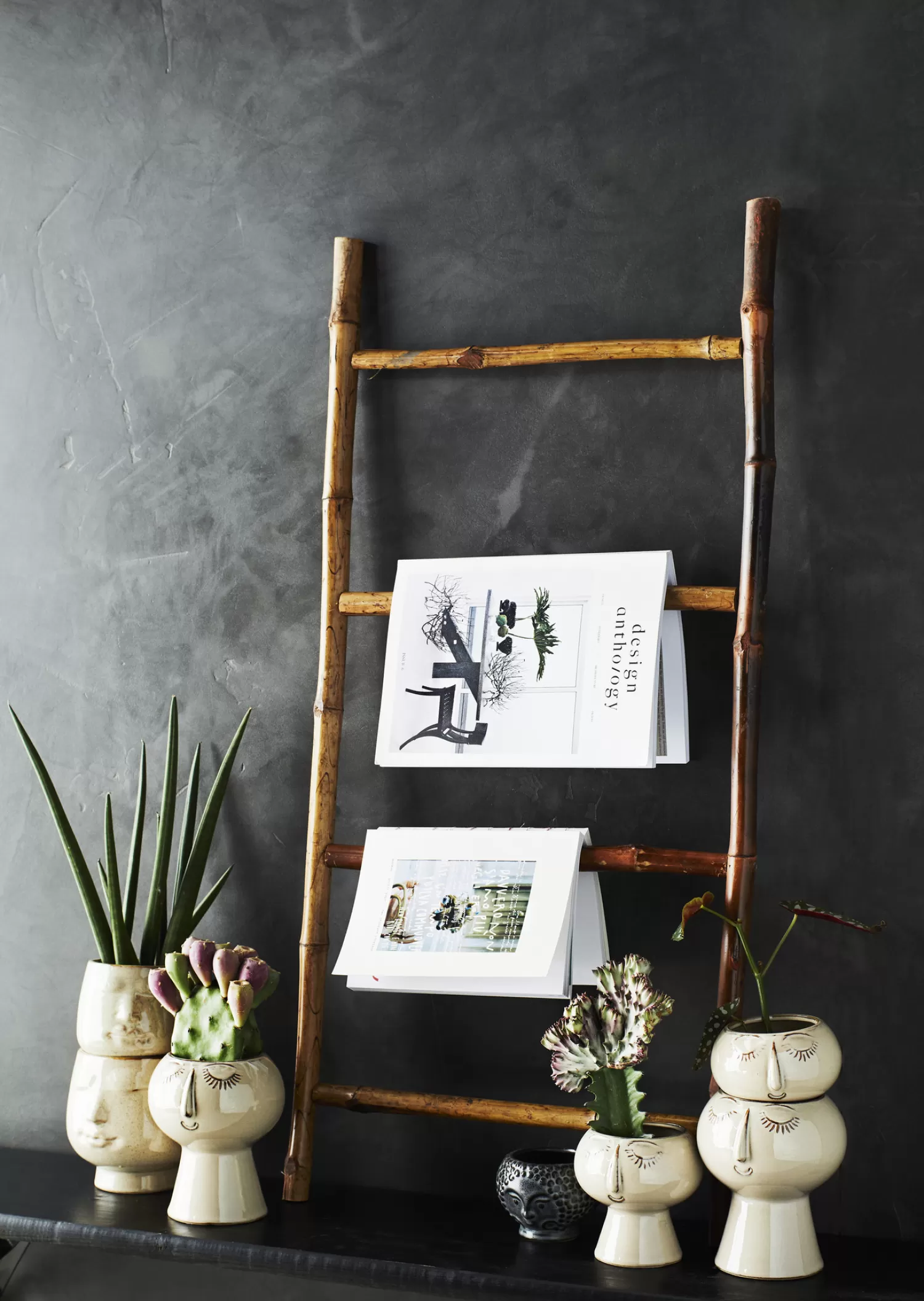 Shop Madam Stoltz Bloempot Met Gezicht Opdruk Creme/Brown
