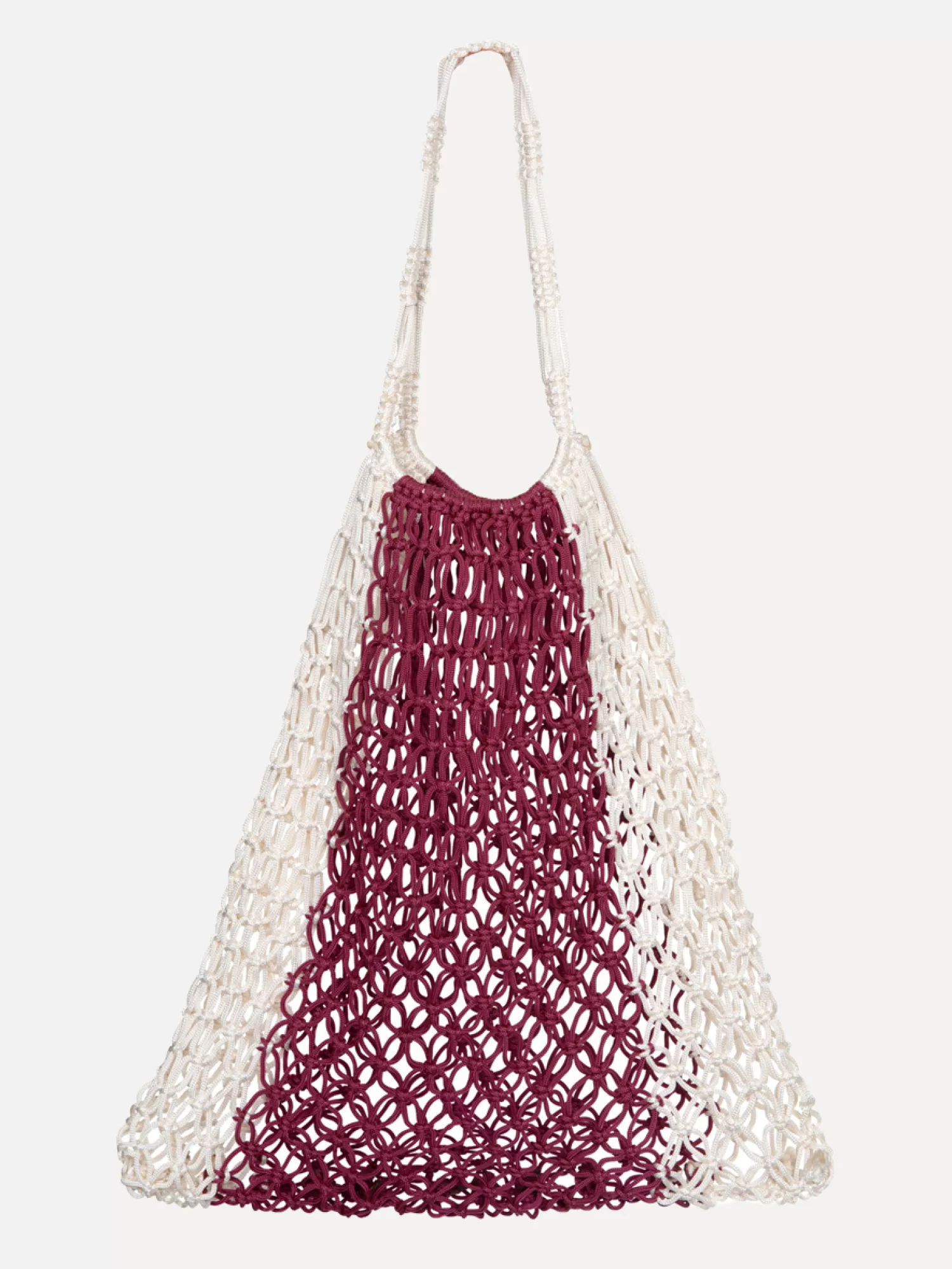 Sale Les Soeurs Crochet Market Bag Eleonora Ecru/Bordeaux
