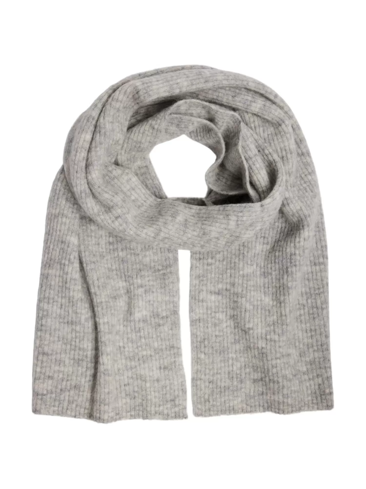 New Selected Gebreide Sjaal Lulu Linna Light Grey Melange