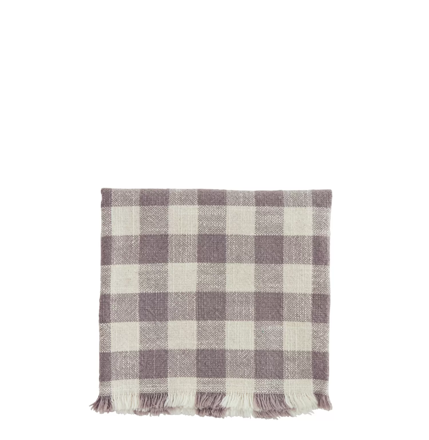 Shop Madam Stoltz Geruite Keukenhanddoek Lilac/Ecru