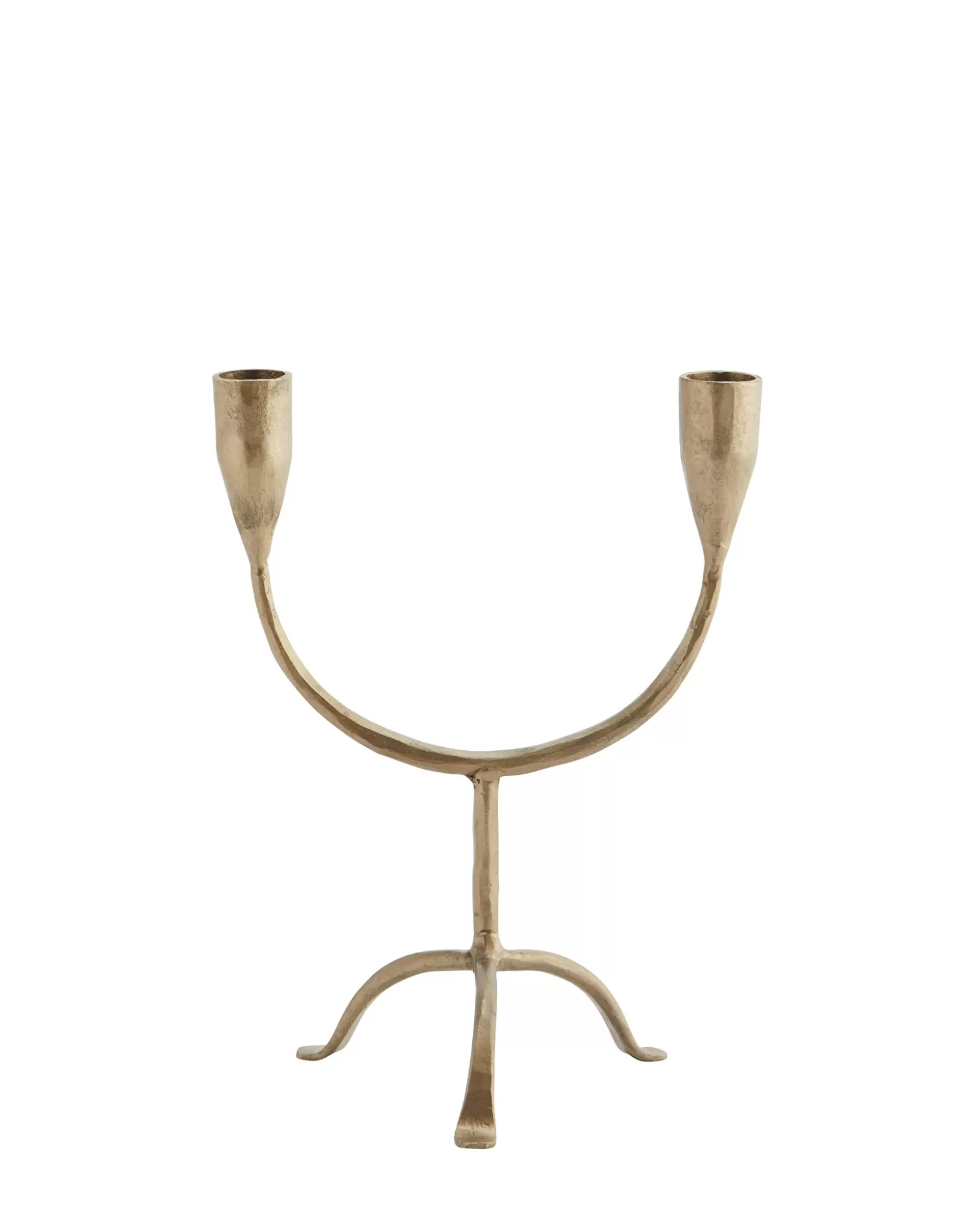 Store Madam Stoltz Handgesmede Dubbele Kandelaar Brass