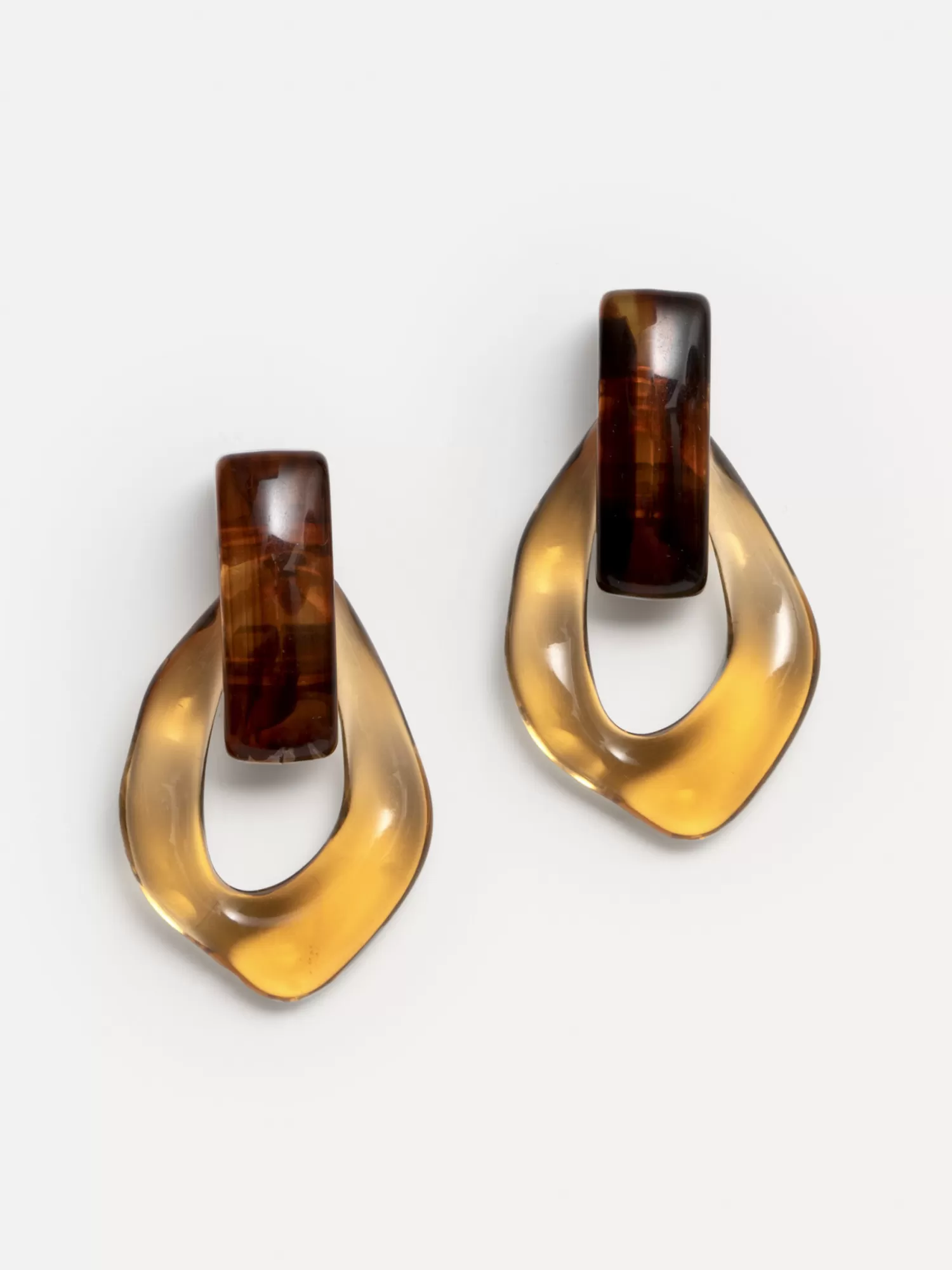 Best Les Soeurs Resin Oorbellen Set Mya Brown/Amber