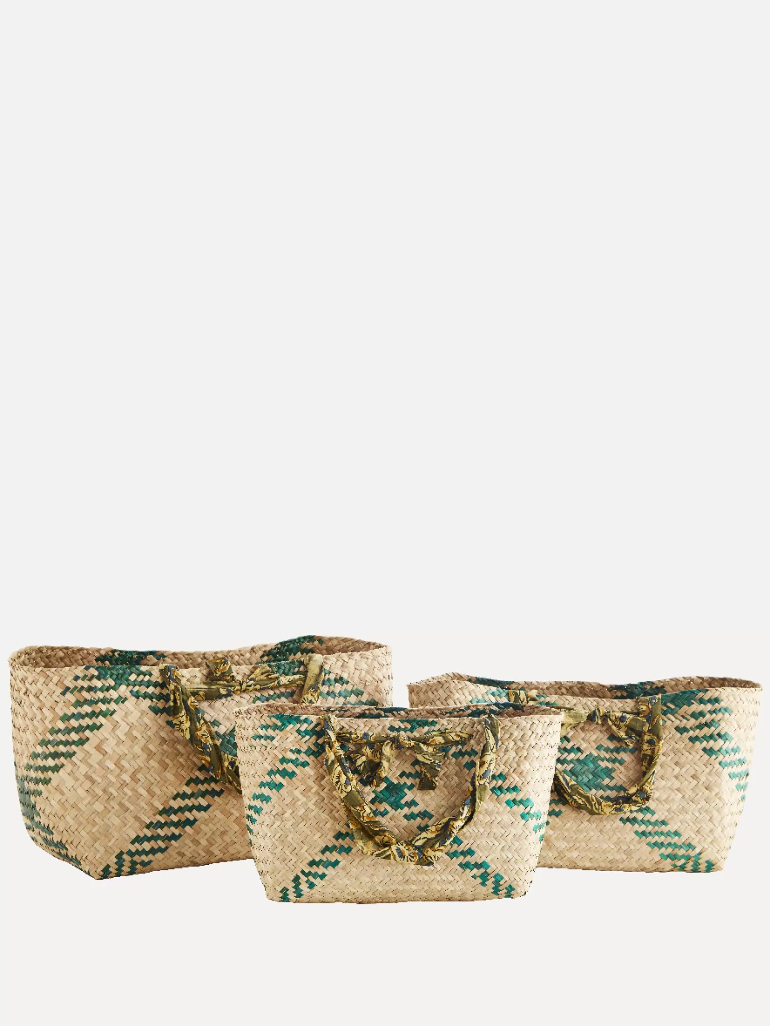 Clearance Madam Stoltz Seagrass Tas Met Katoenen Handvaten Medium Natural