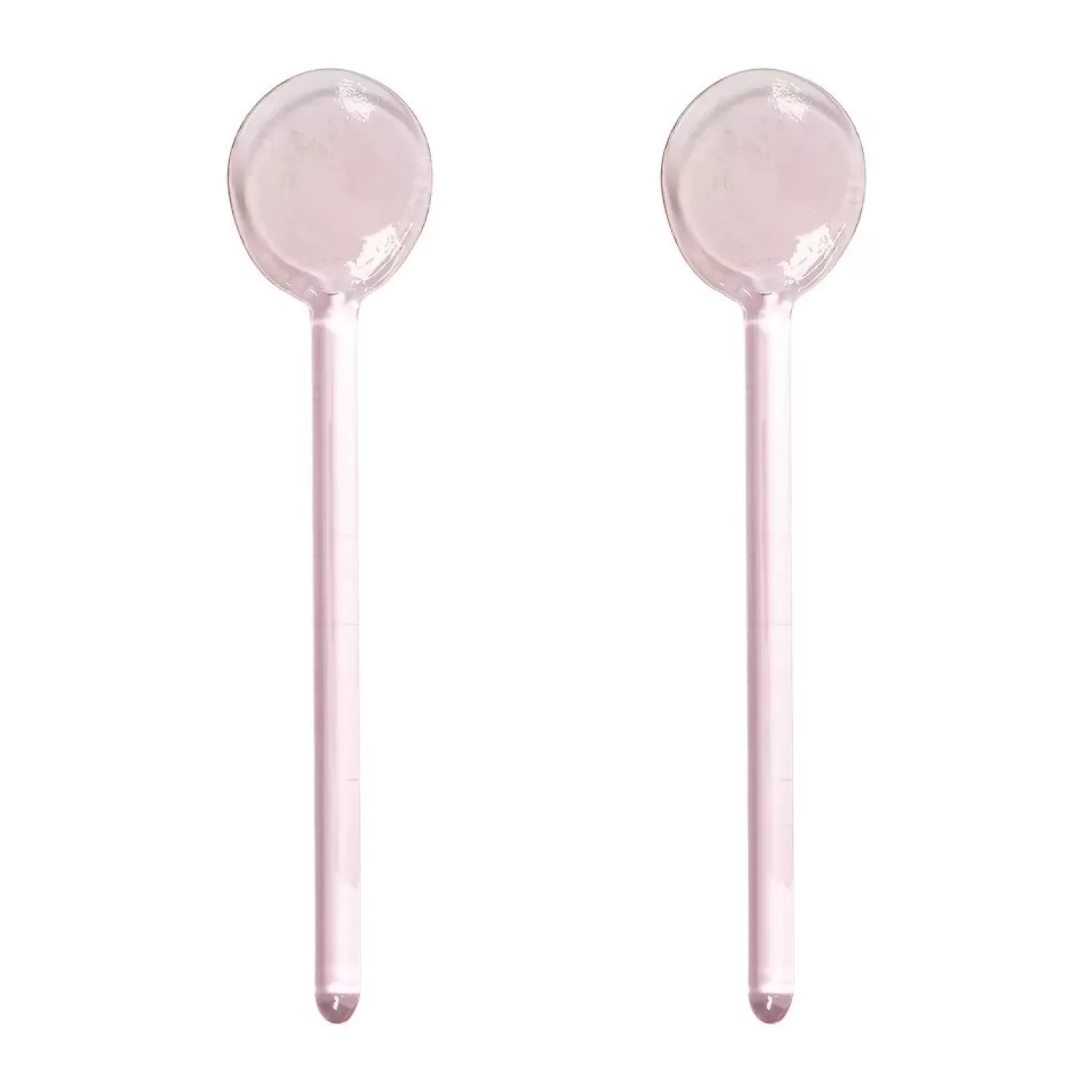 Clearance à La Collection Set Van Twee Glazen Lepeltjes Blush