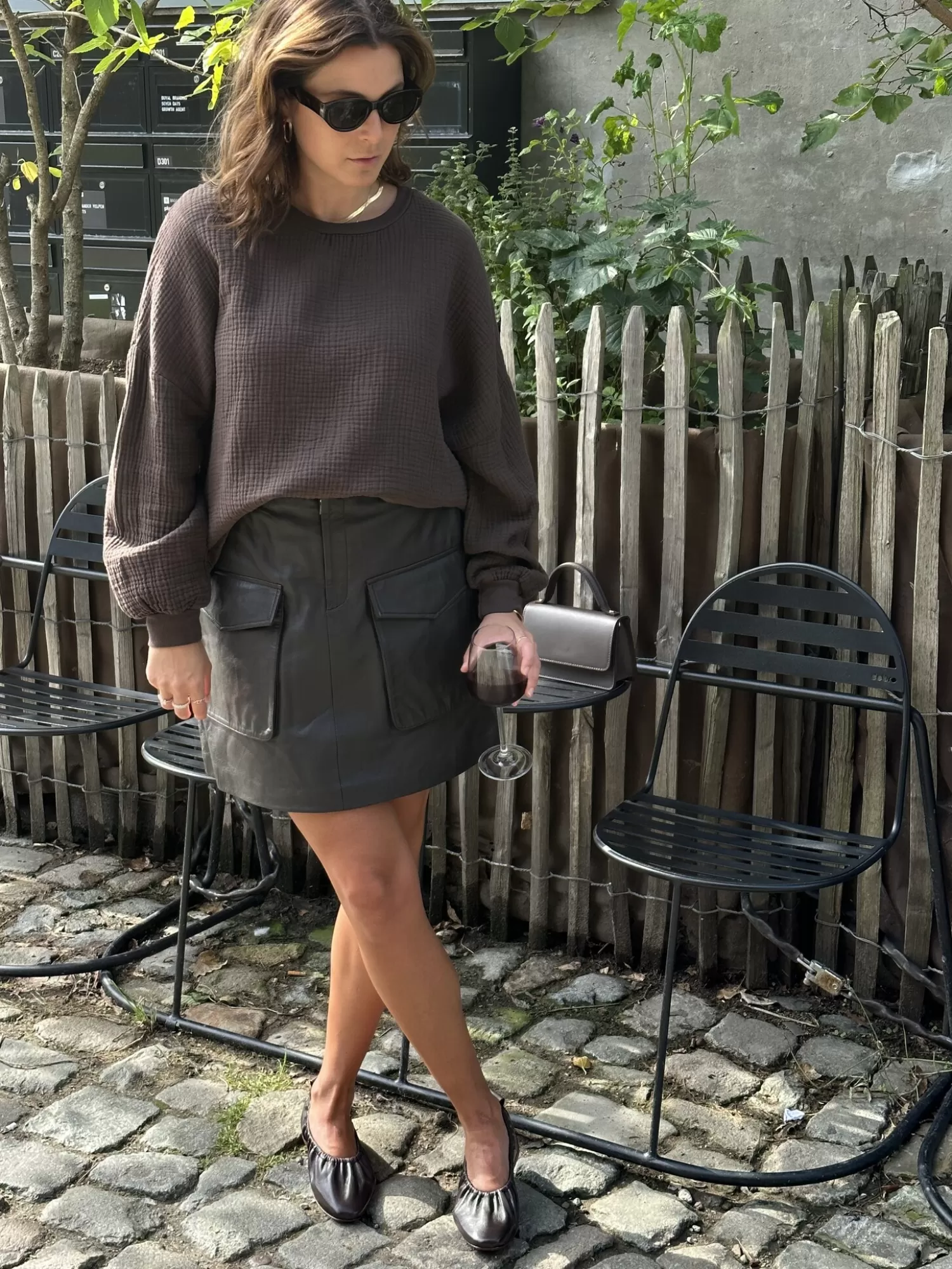 Shop Le Marais Tetra Longsleeve T-Shirt Aya Brown
