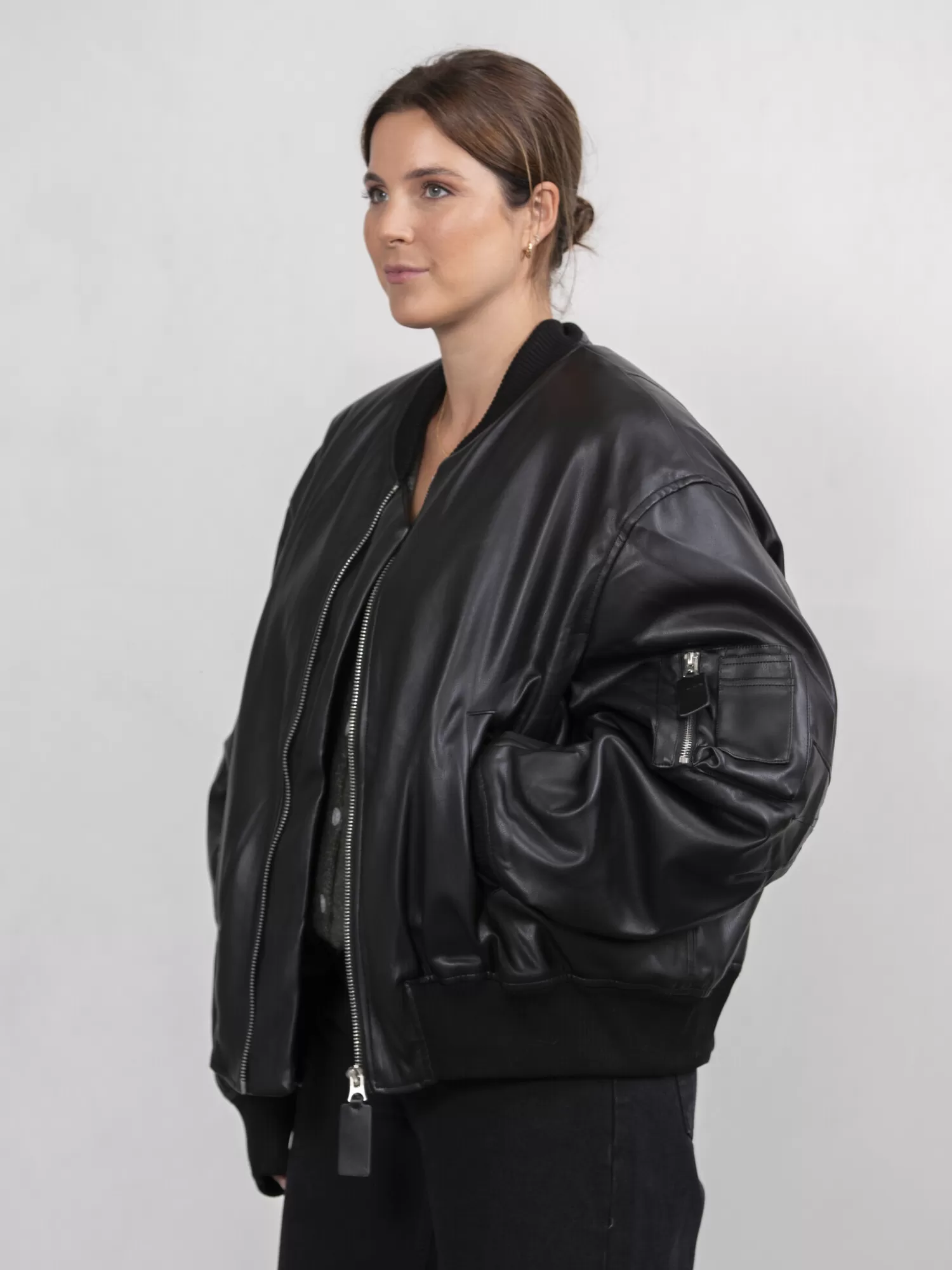 Shop Le Marais Vegan Leren Bomber Noa Black