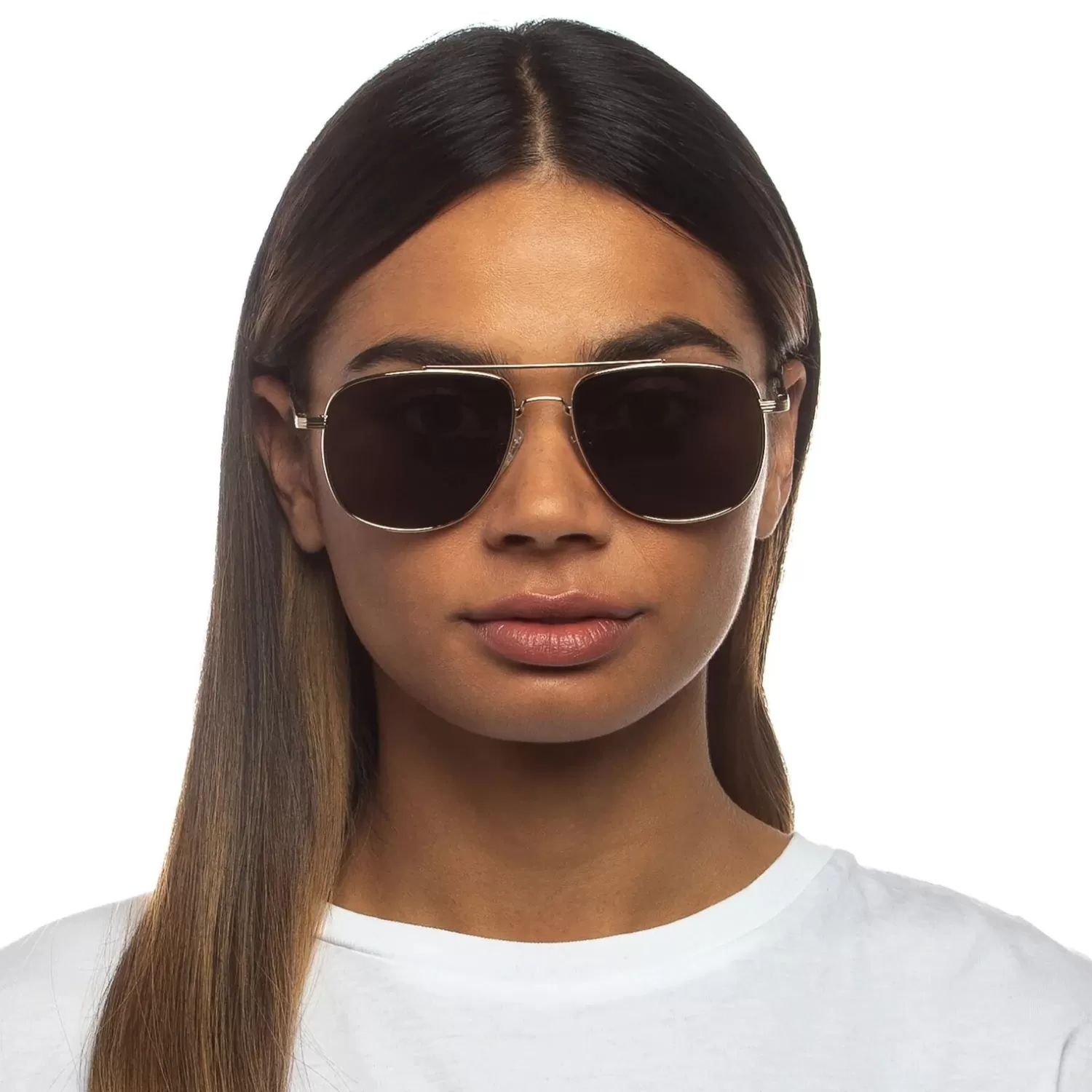Online Le Specs Zonnebril The Charmer Gold W/ Khaki Mono Lens